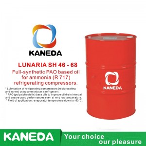 KANEDA LUNARIA SH 46 - 68 Напълно синтетично масло на база PAO за амонячни (R 717) хладилни компресори.